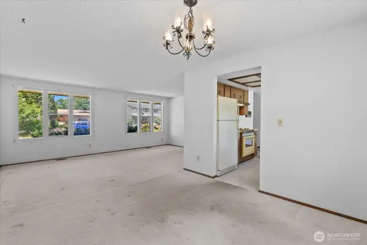 kitchen off dining area