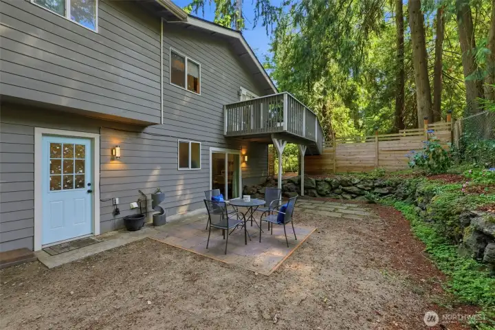 Many access points from the backyard - through the downstairs slider, laundry room door or up the stairs to the upper deck and dining room! Many access points from the backyard - through the downstairs slider, laundry room door or up the stairs to the upper deck and dining room!