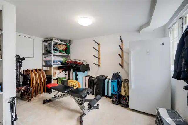 Lower level studio, or ideal storage space.