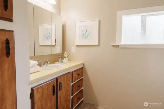 Primary bathroom with walk in shower