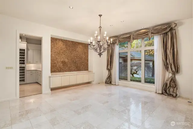 formal dining room off of the entry - built in buffet & butlers pantry with wine fridge.