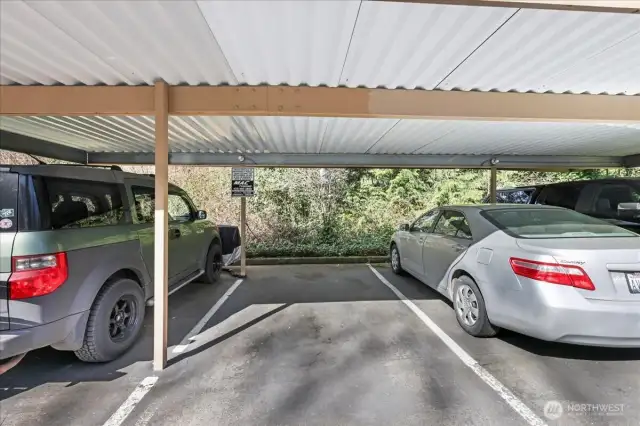 Assigned covered parking spot