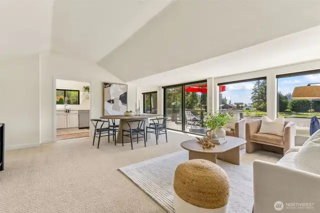 Every designer knows that an "open diagonal line of sight" is especially pleasing, and it's rather rare in a vintage style home. This home lives with this open plan, and some lovely modern touches!