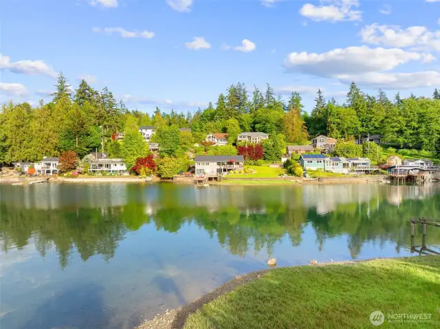 This water is perfect for a happy hour float, adult beverage in hand! Or perhaps people in the home want to jump off the dock!  It's so fun living on the water!