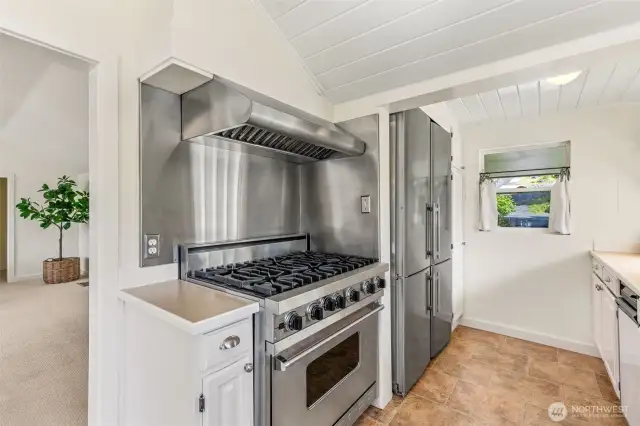 This seaside cottage has experienced many upgrades, and this range and fridge are no exception!