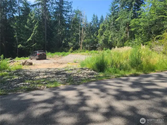 Driveway looking South to Building pad