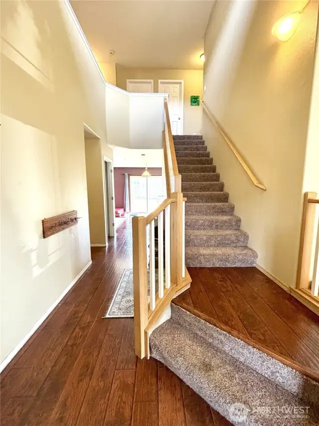 Entrance with beautiful, engineered hardwood floors