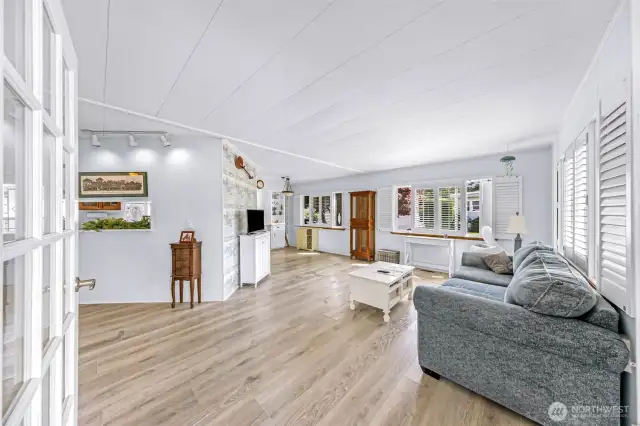 From sunroom door to living room/dining room