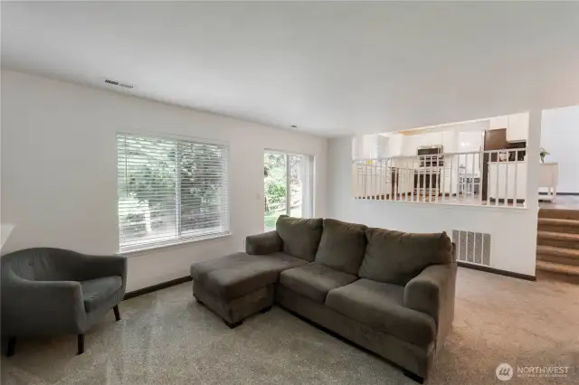 Great room for entertaining and slider out to the patio