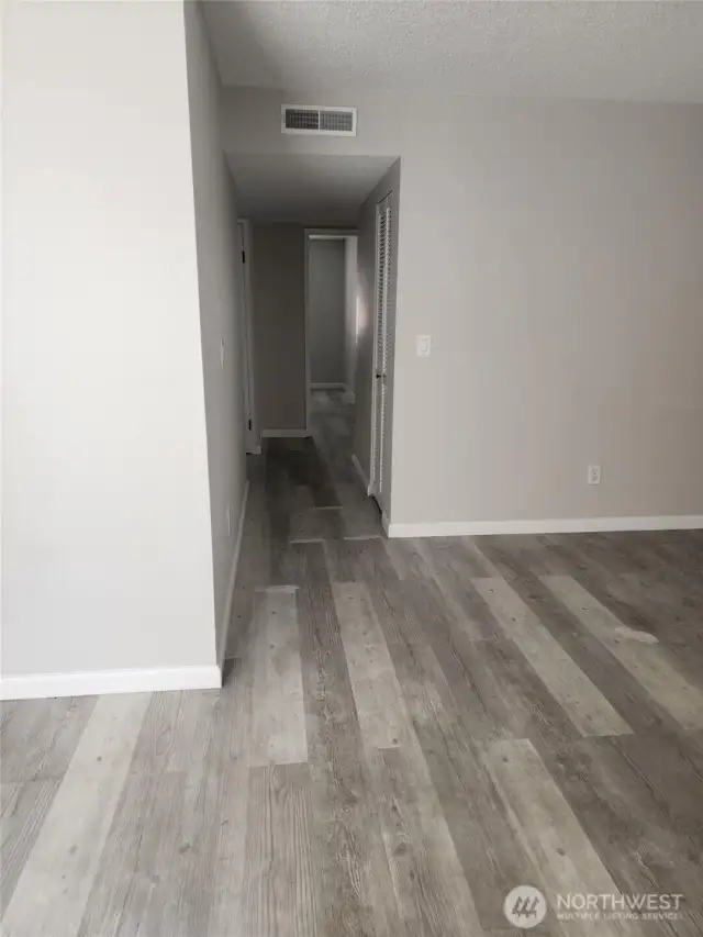 Hallway with closet for Water Heater