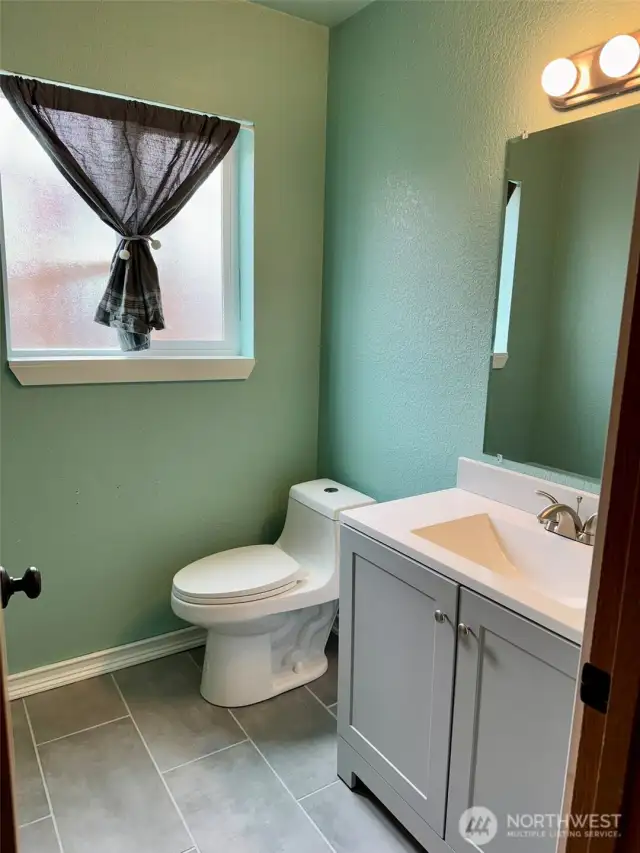 Half bathroom, lower level.