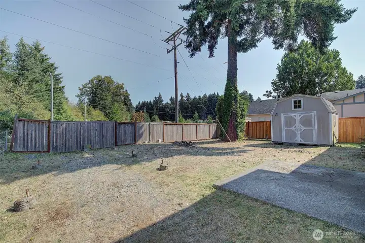 Huge Rear Yard With Oversized Shed