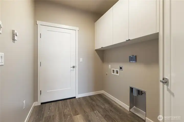 Laundry room on main floor off of garage