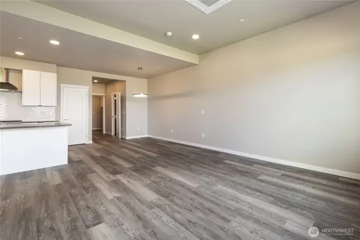 From living looking back at dining area