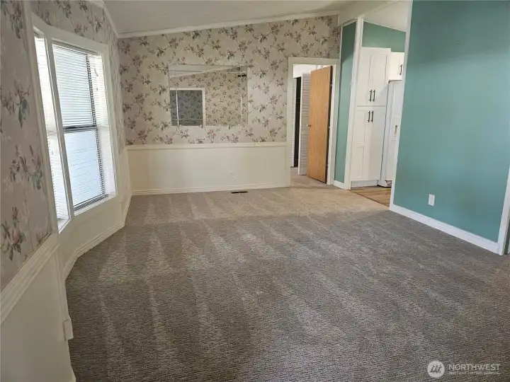 Enter into a spacious living room