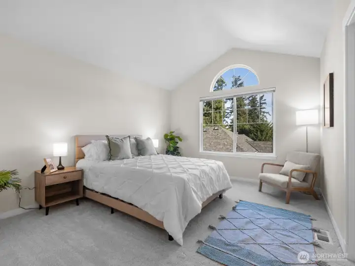 Main Bedroom with vaulted ceilings