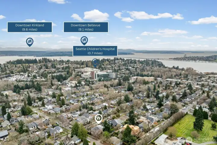 Centrally located with convenient access to Seattle Children’s Hospital, Downtown Bellevue, and Downtown Kirkland, placing major employment and lifestyle hubs within easy reach.