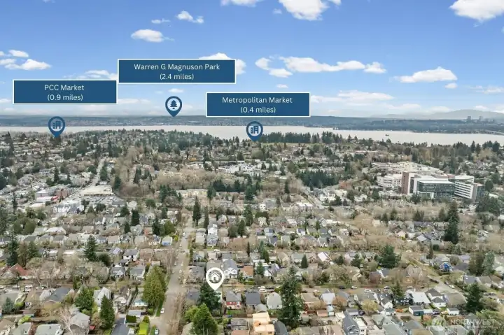 Near PCC Market, Metropolitan Market, and Warren G. Magnuson Park, offering everyday conveniences and expansive waterfront recreation right in your neighborhood.
