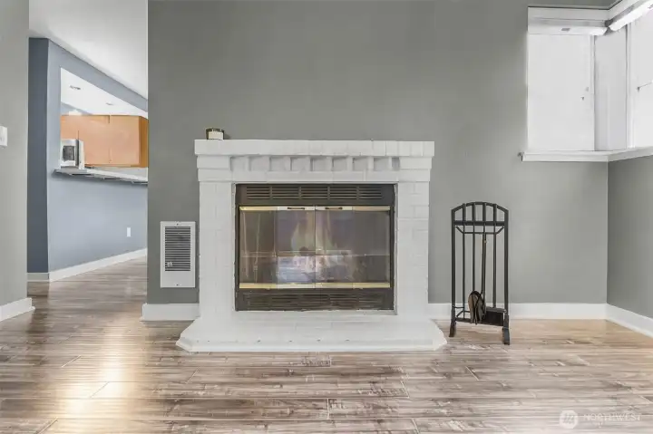 From the living room it's just steps to the dining area and kitchen.