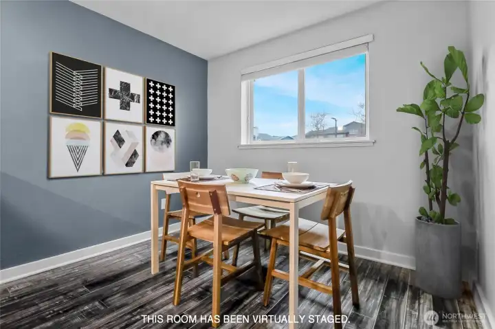 Dining area just off the kitchen.