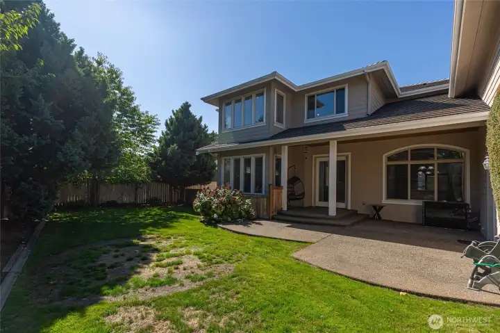Covered patio extends your outdoor living.