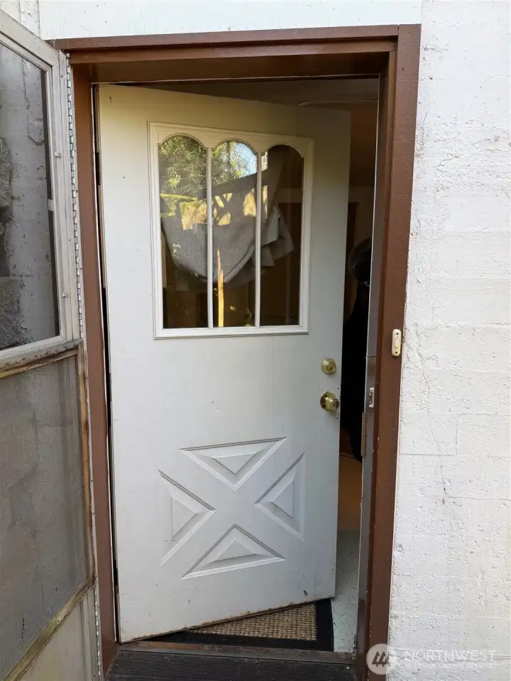 Unit B entry door basement level