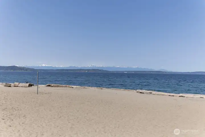 Short stroll to additional beachfront with views of the Olympic Mountains