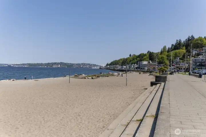 Year-round beach lifestyle with bonfires, longboarding, volleyball, relaxing, and more