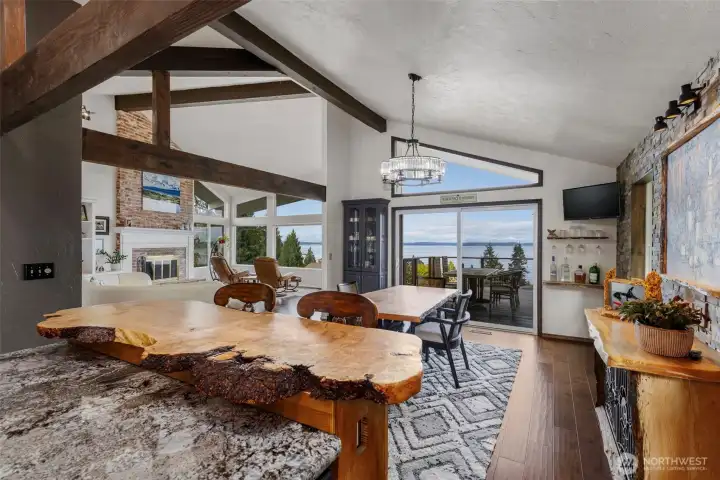 Custom live edge breakfast bar. One of a kind!