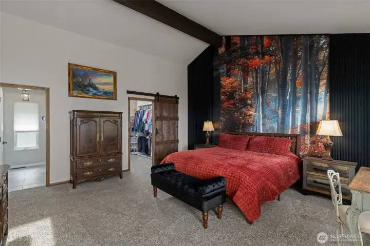 Spacious, functional, beautiful primary suite.