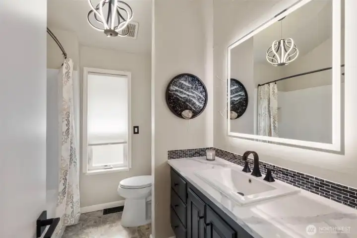 Guest bath on the main, a cut above!