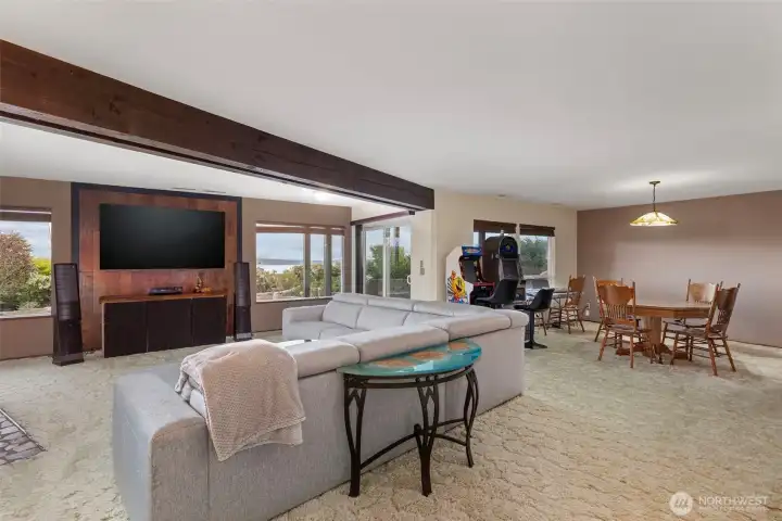 The lower level is almost its own house! Spacious living & views