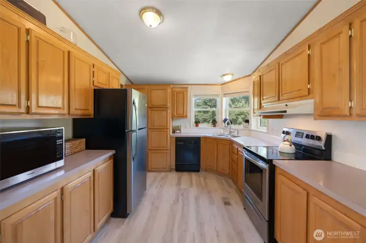 Kitchen with stainless steel appliances Kitchen with stainless steel appliances