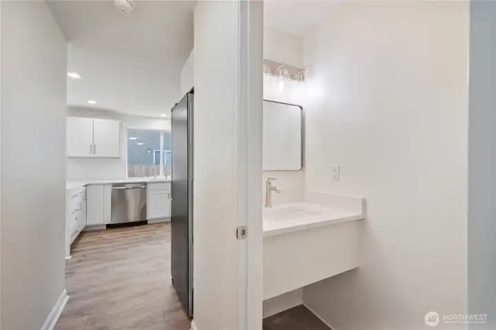 Half bath down stairs Half bath down stairs