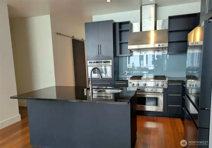 Kitchen with high end appliances and granite counter tops
