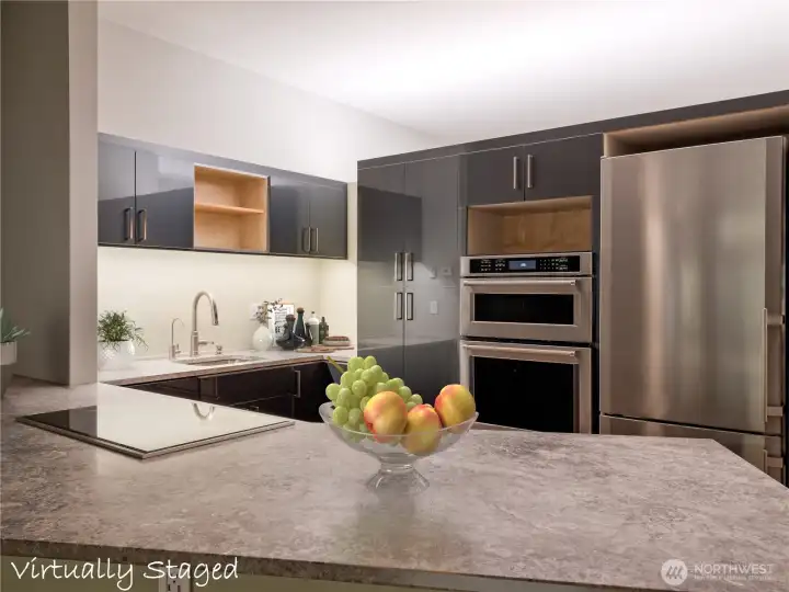 Kitchen - virtually staged Kitchen - virtually staged