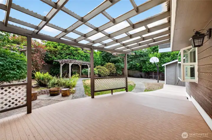 Covered deck for year round outdoor entertainment!