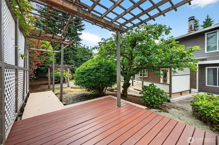 View from one of the trellises toward the house!