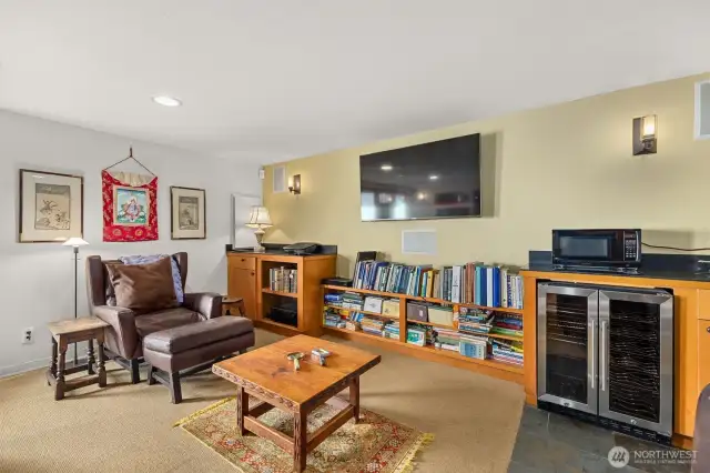 Family media room, a place to gather, play games, read, or watch the latest movie.