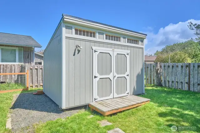 Large storage shed has power