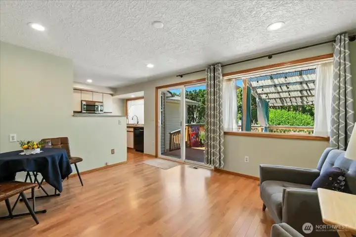 Family/Dining Room Looks Out to Back Deck