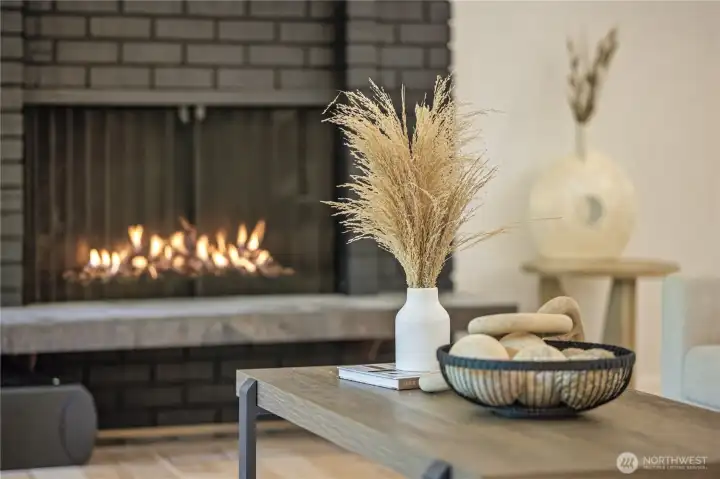 Wood burning fireplace