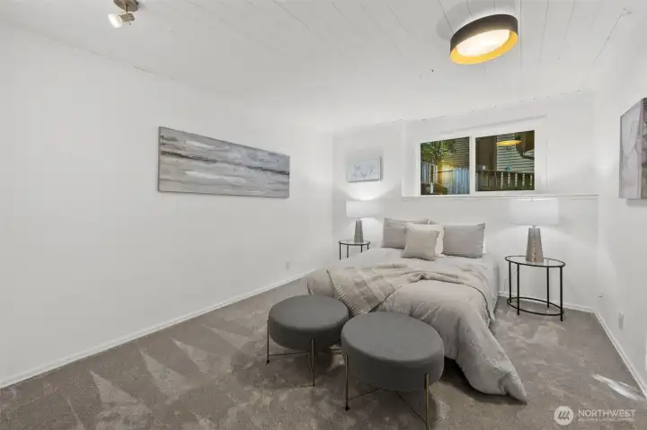 Downstairs Bedroom, New Carpet & New Window