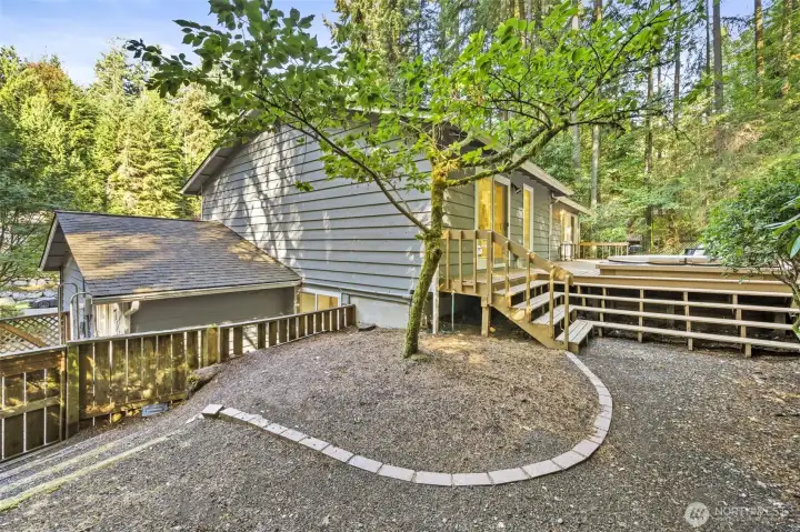 Backyard is fully fenced. Room to add more grass if needed.