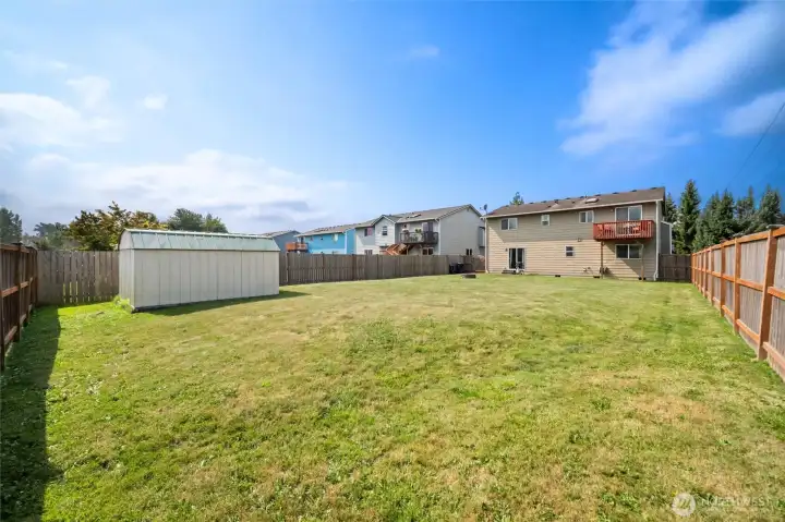 Large fully fenced backyard