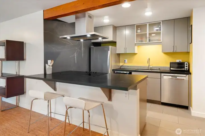 The second kitchen offers so much versatility.  Host guests, Air BnB, a full rental or just enjoy the space.