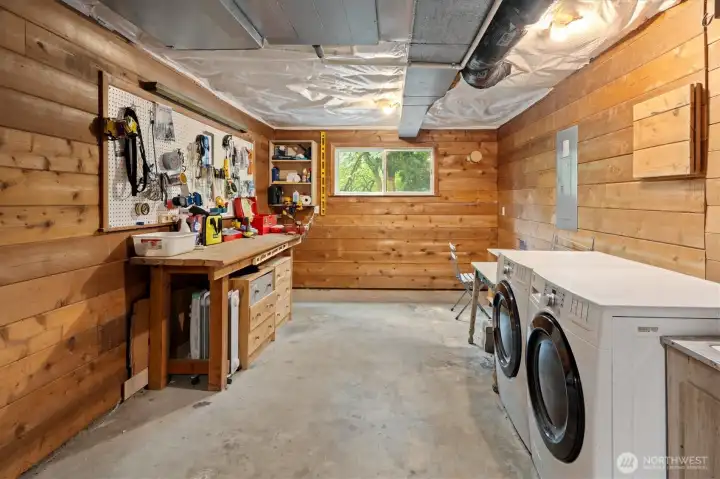 Located on the lower level but separate from the MIL part of the lower level is the main house laundry room.