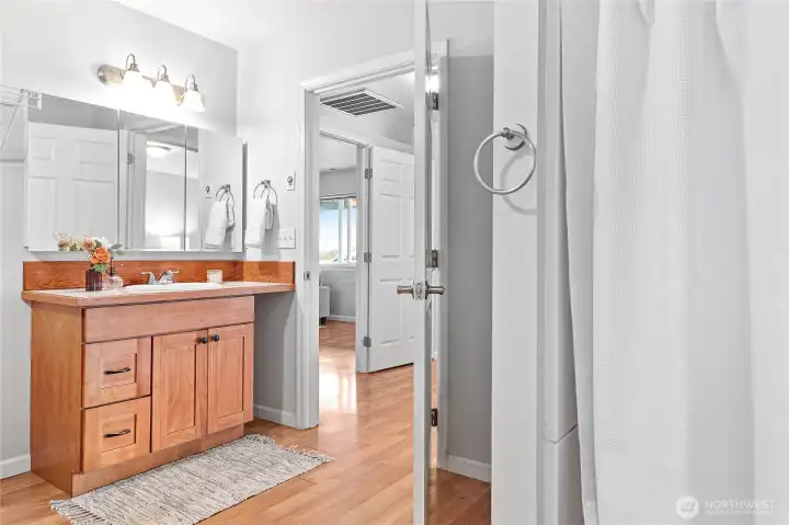 Ensuite bath just off sitting/flex area all part of owner's suite
