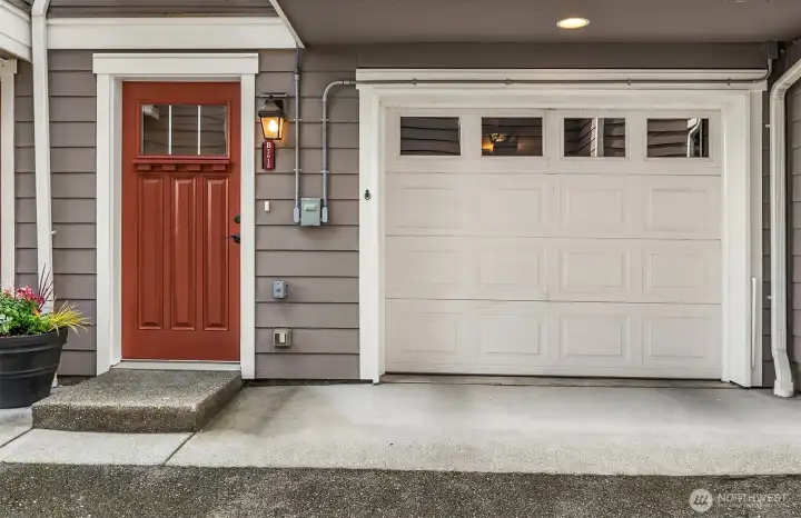 Front entrance with rare garage space!