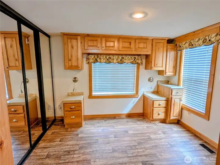 Built ins and a full closet